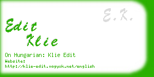 edit klie business card